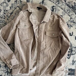 Forever 21 Women’s Beige Corduroy Shirt Jacket